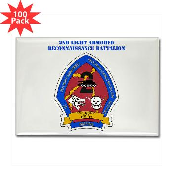 2LARB - M01 - 01 - 2nd Light Armored Reconnaissance Bn with text - Rectangle Magnet (100 pack)